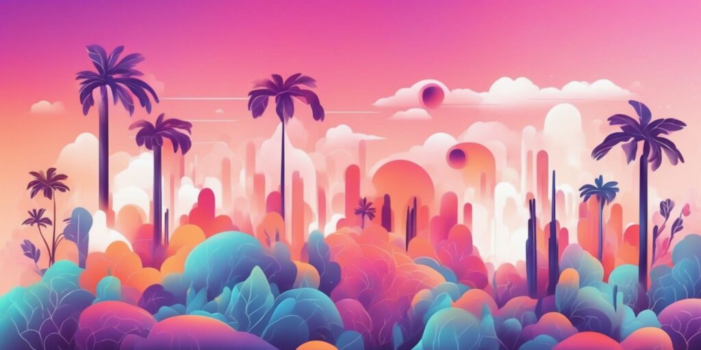 Instagram in illustration style with gradients and white background