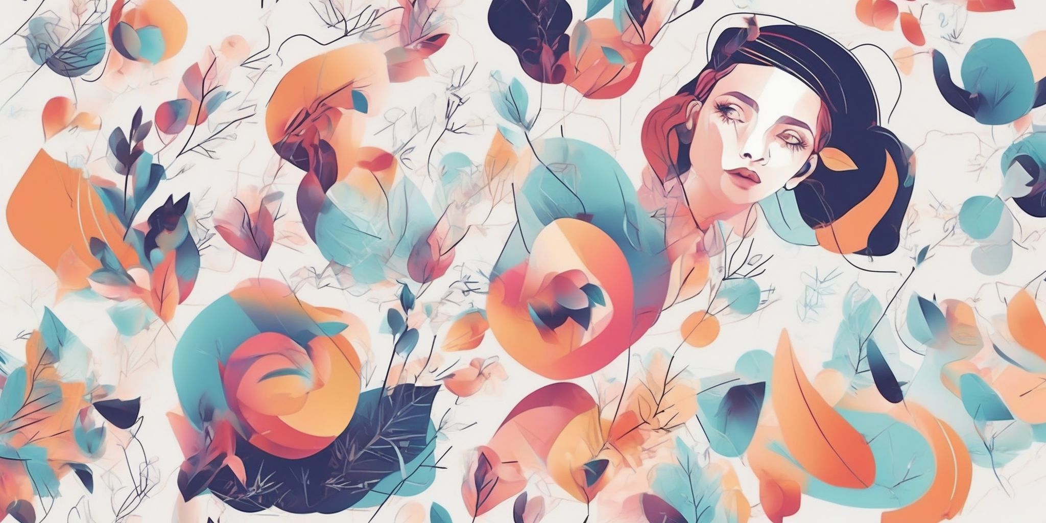 Trends in illustration style with gradients and white background