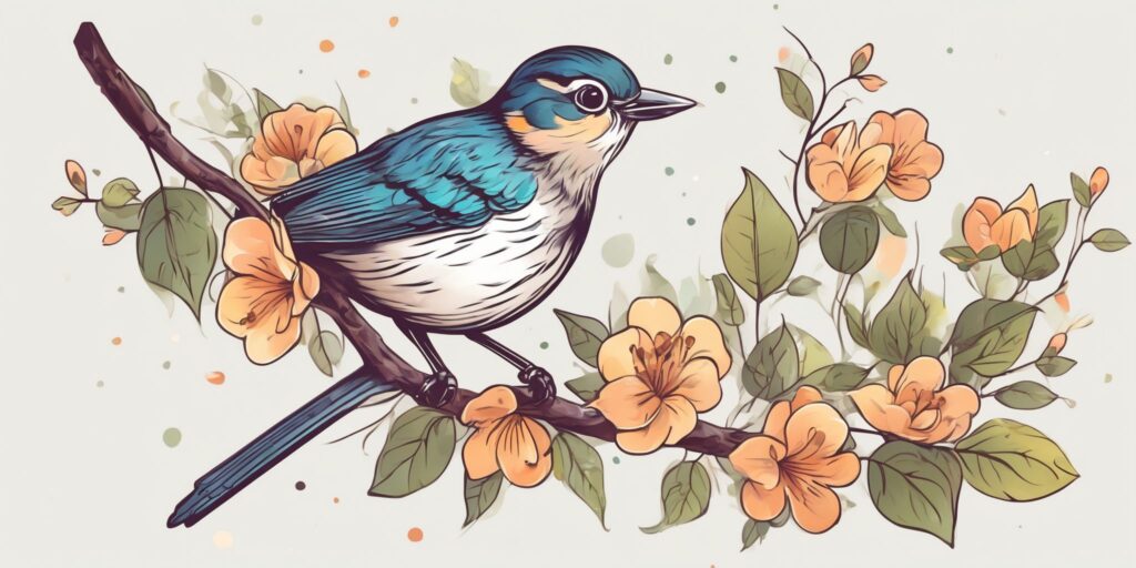 Chirp in illustration style with gradients and white background