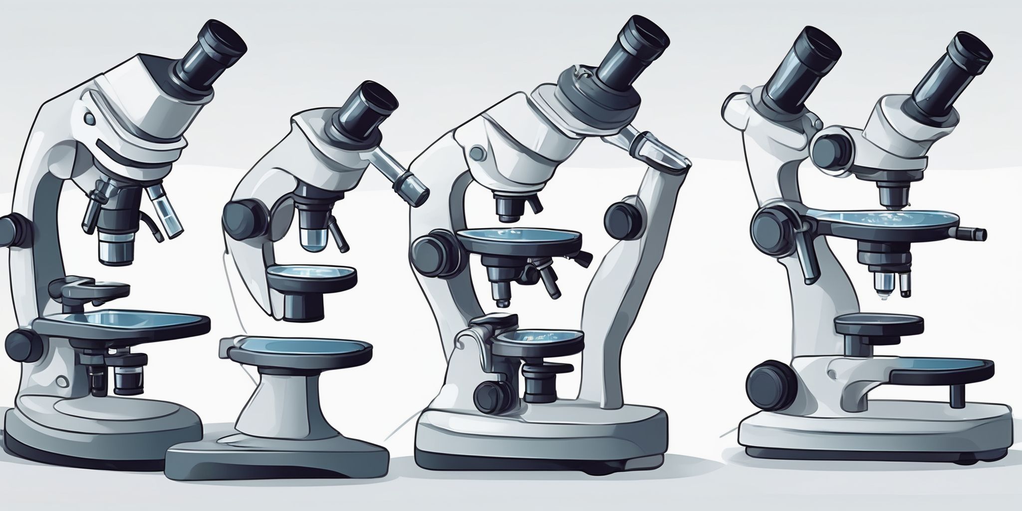 Microscope in illustration style with gradients and white background