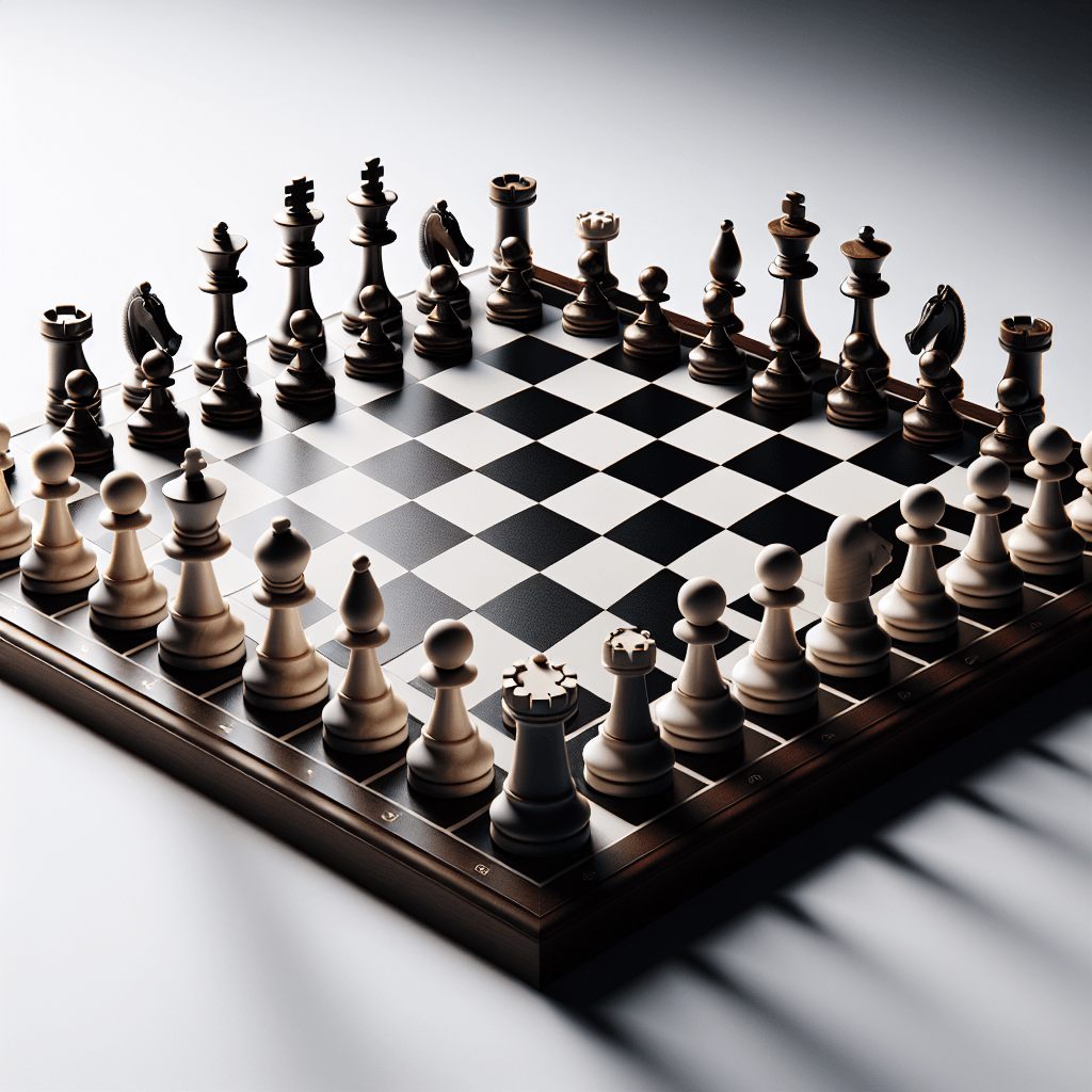 Chessboard in photo-realistic style with white background