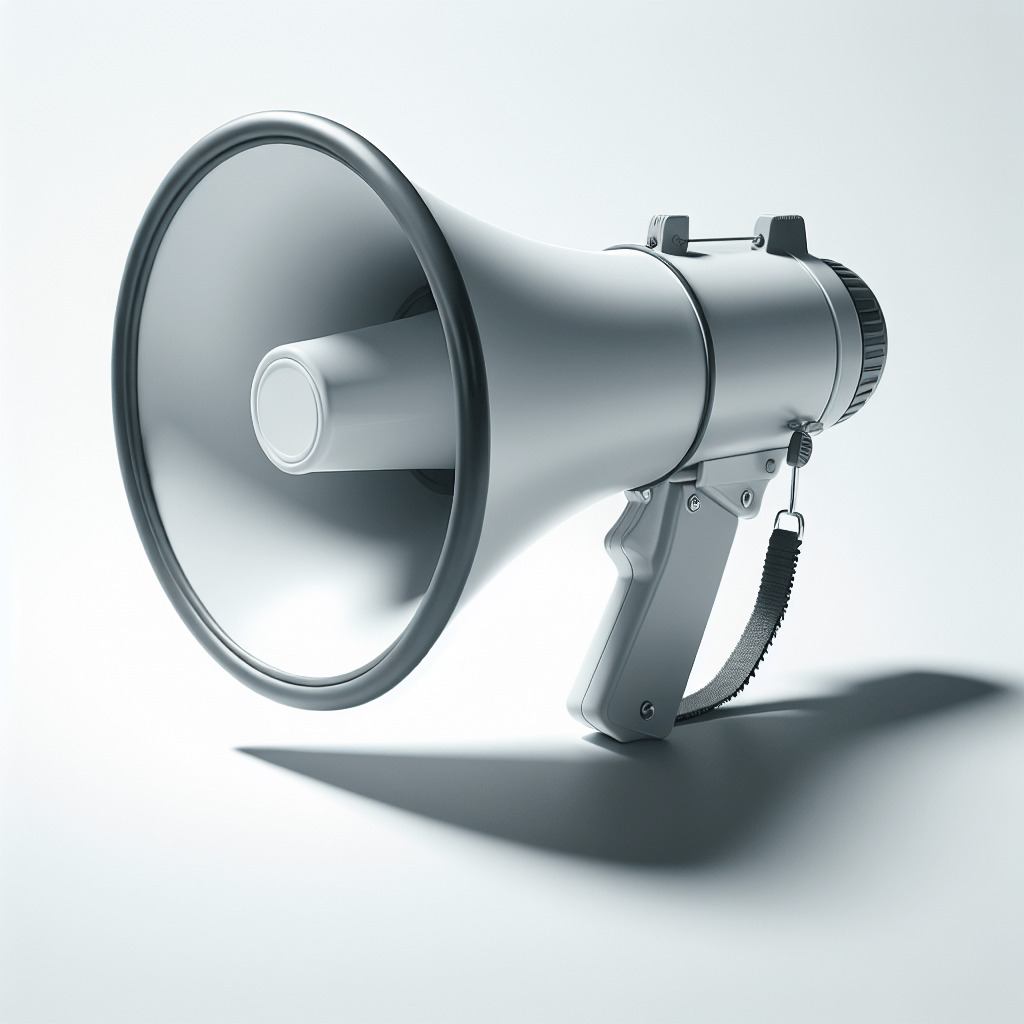 Megaphone in photo-realistic style with white background