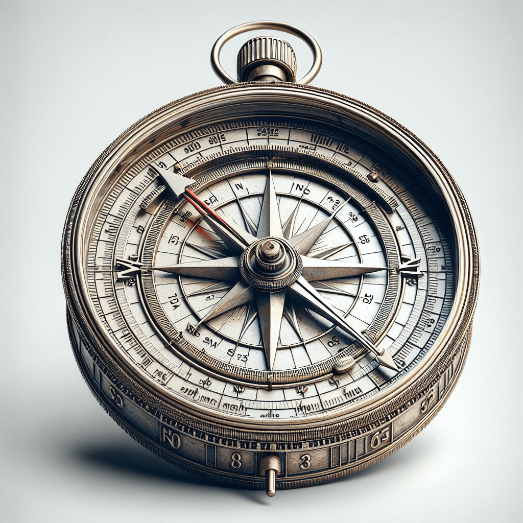Compass in photo-realistic style with white background