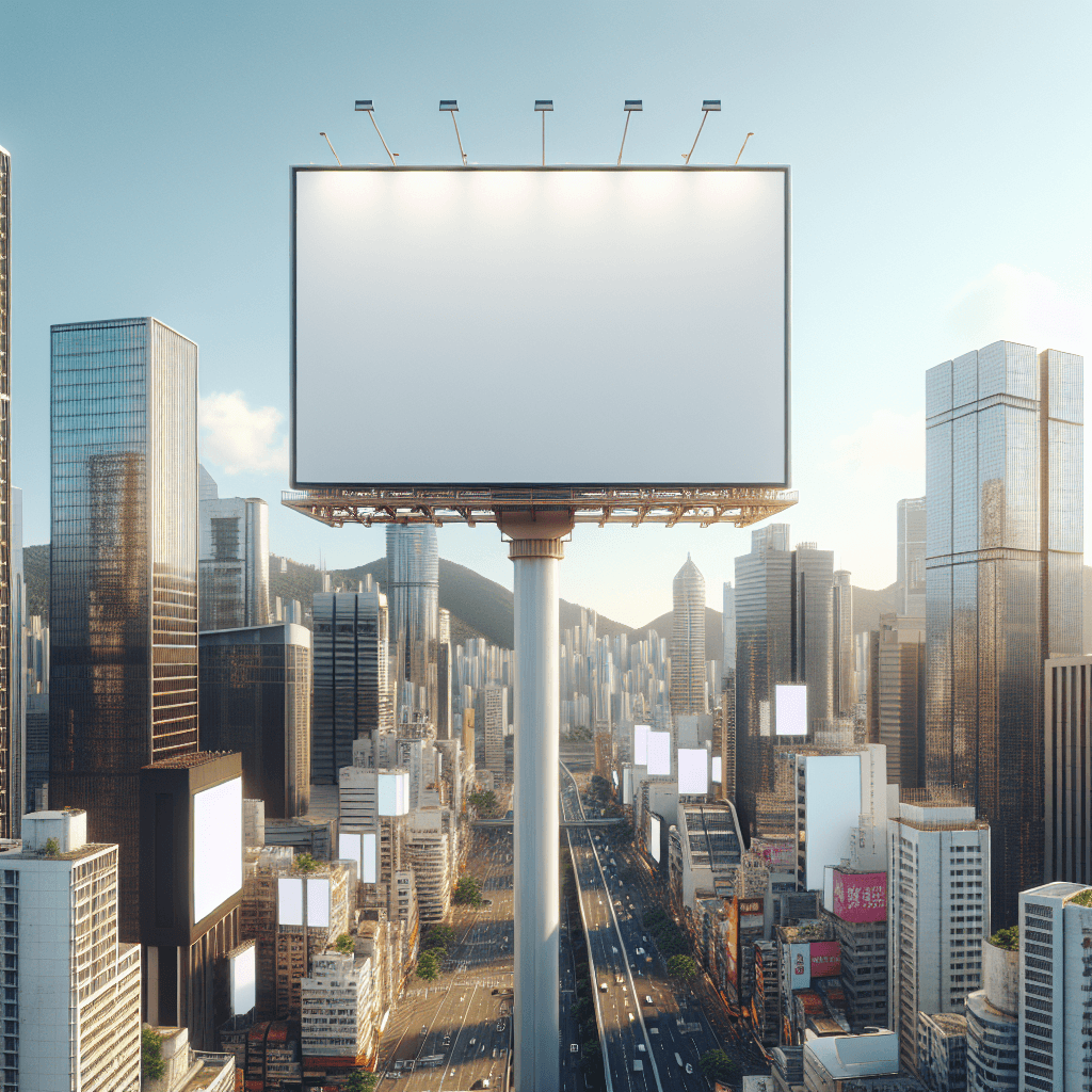 Billboard in photo-realistic style with white background