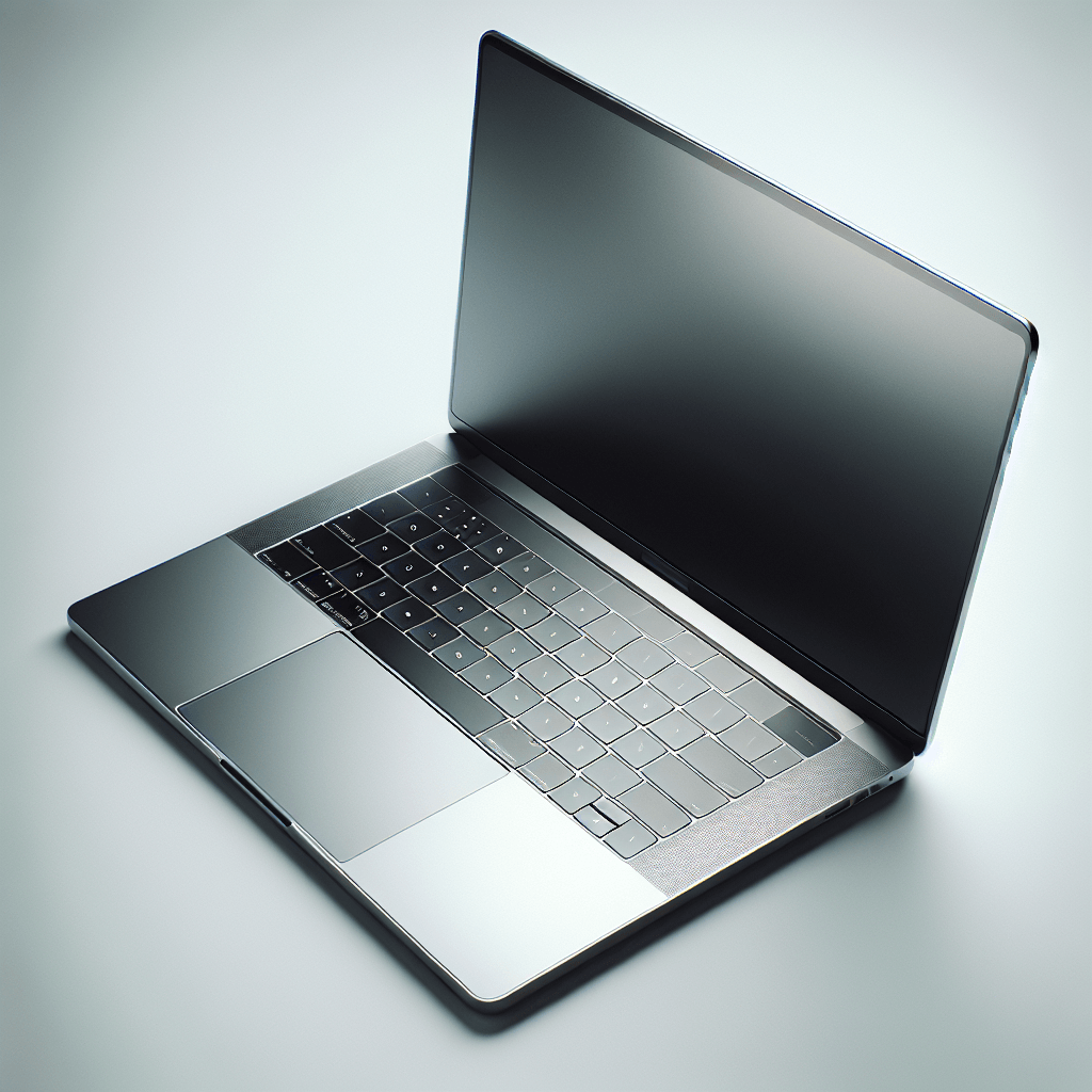 Laptop in photo-realistic style with white background
